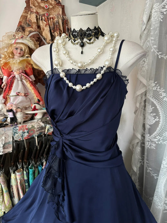 A Line Navy Blue Party Dress Short Prom Dress Birthday Dress fg7384