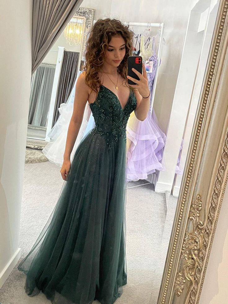 green prom dress Formal Gown S3780