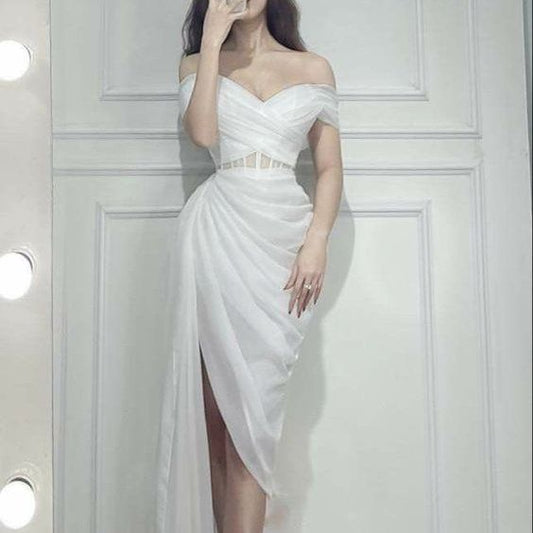 White Tulle Prom Dresses, A-Line Tulle Party Evening Dresses S2217