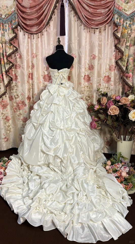 Vintage A line Long Wedding Dresses S6846