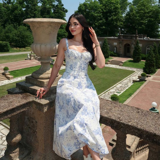 A Line printed prom dress, evening dress for women S6843