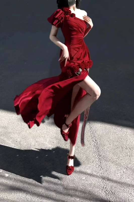 Red Long Party Dress, Formal Evening Gowns S6881