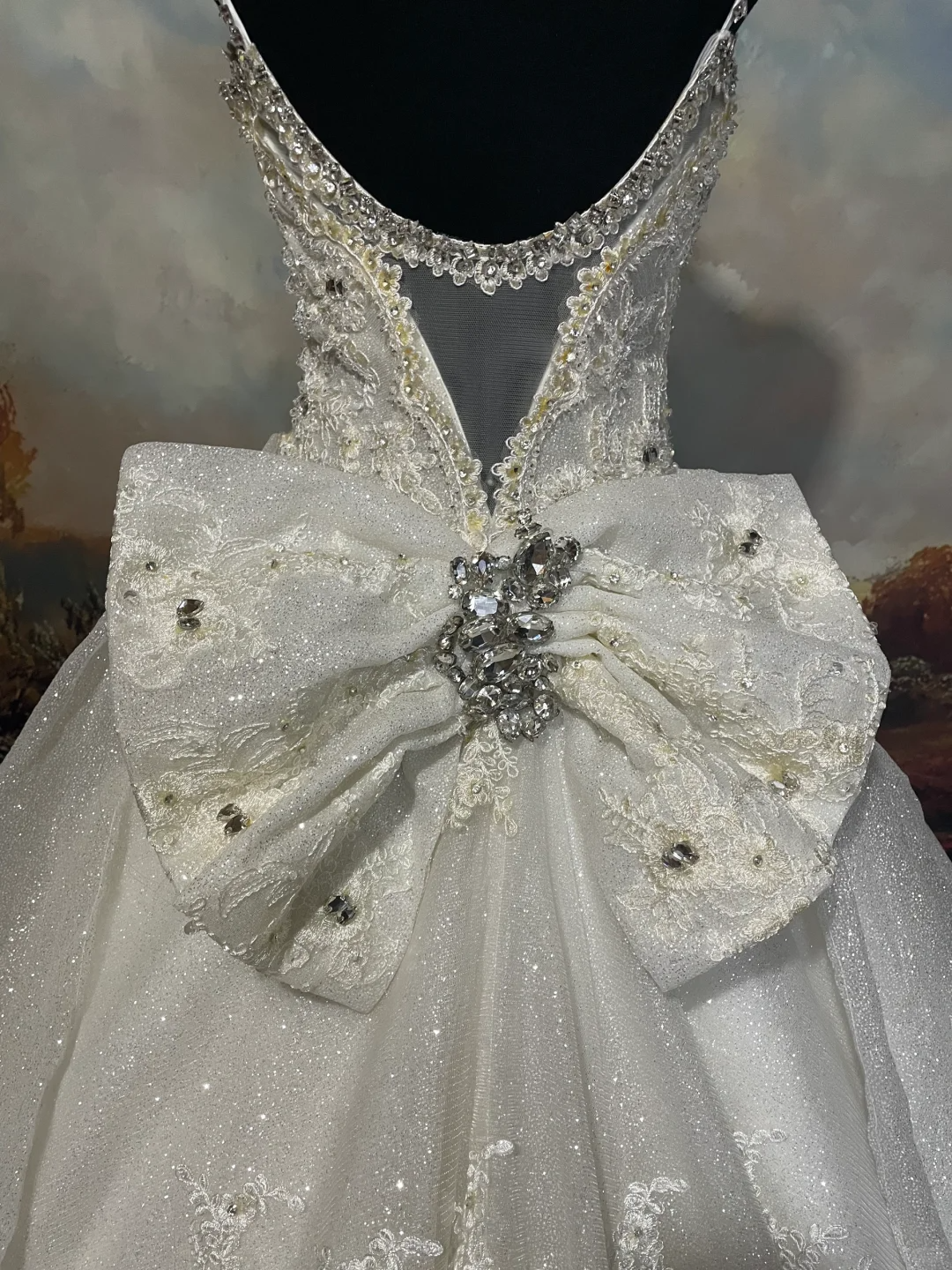 A Line White Vintage Long Wedding Dresses Princess Bridal Gown S6874
