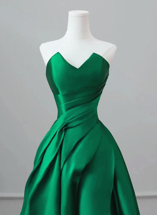 A-line Satin Lace-up Floor Length Party Dress, Satin Prom Dress S6262