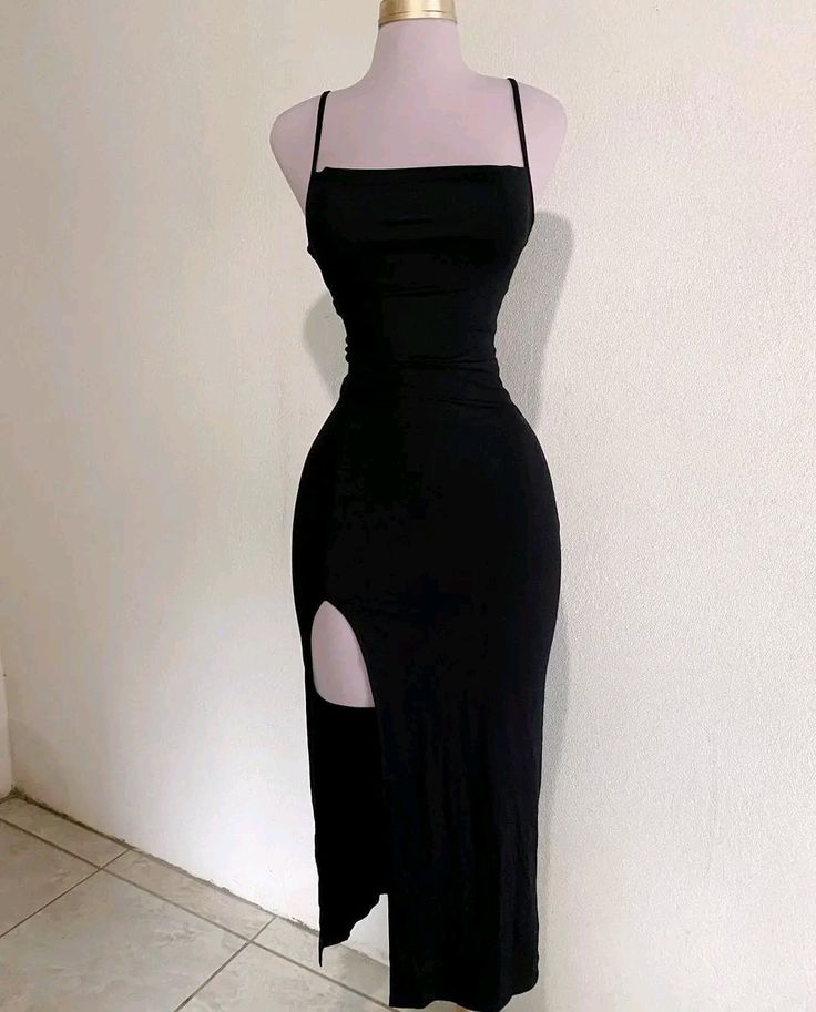 Black Straps Sheath Prom Gown Sexy Party Dress S6242