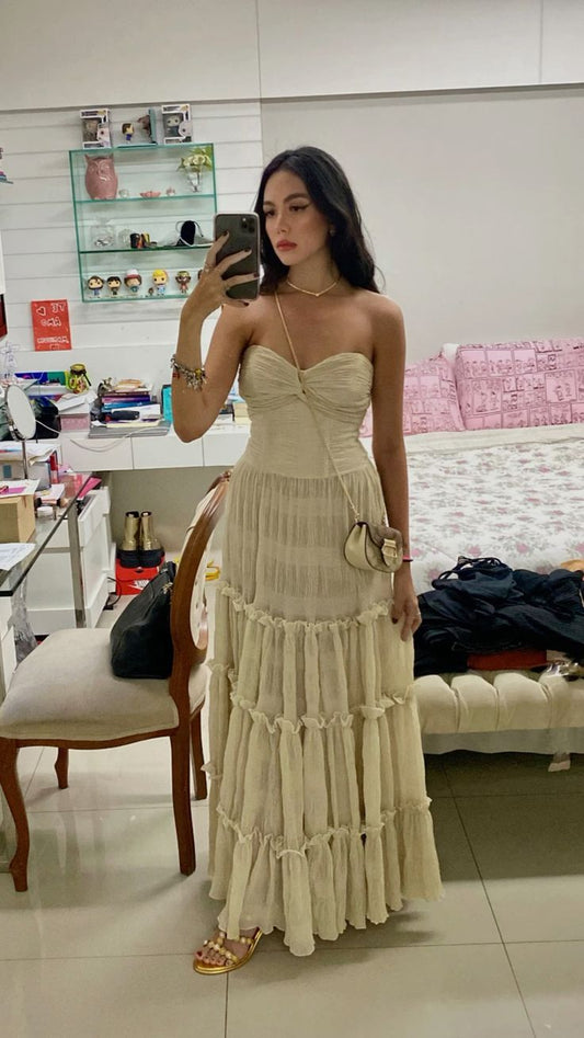 A line Strapless Floor Length Prom Dresses Long Party Gowns S6321