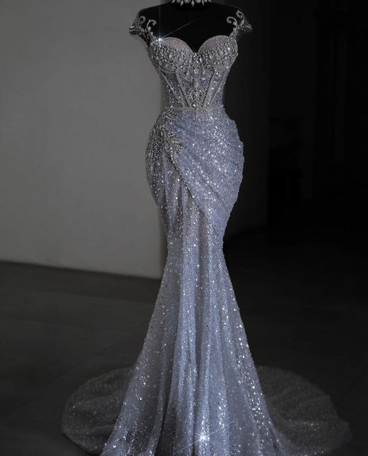 Luxurious formal Wedding Dresses Modest Mermaid Long Bridal Gowns Bridal Party Dresses S6326