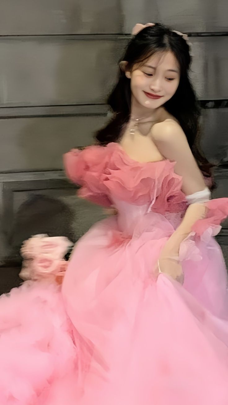 Cute Tulle Pink Long Prom Dress, A-Line Evening Party Dress S6367