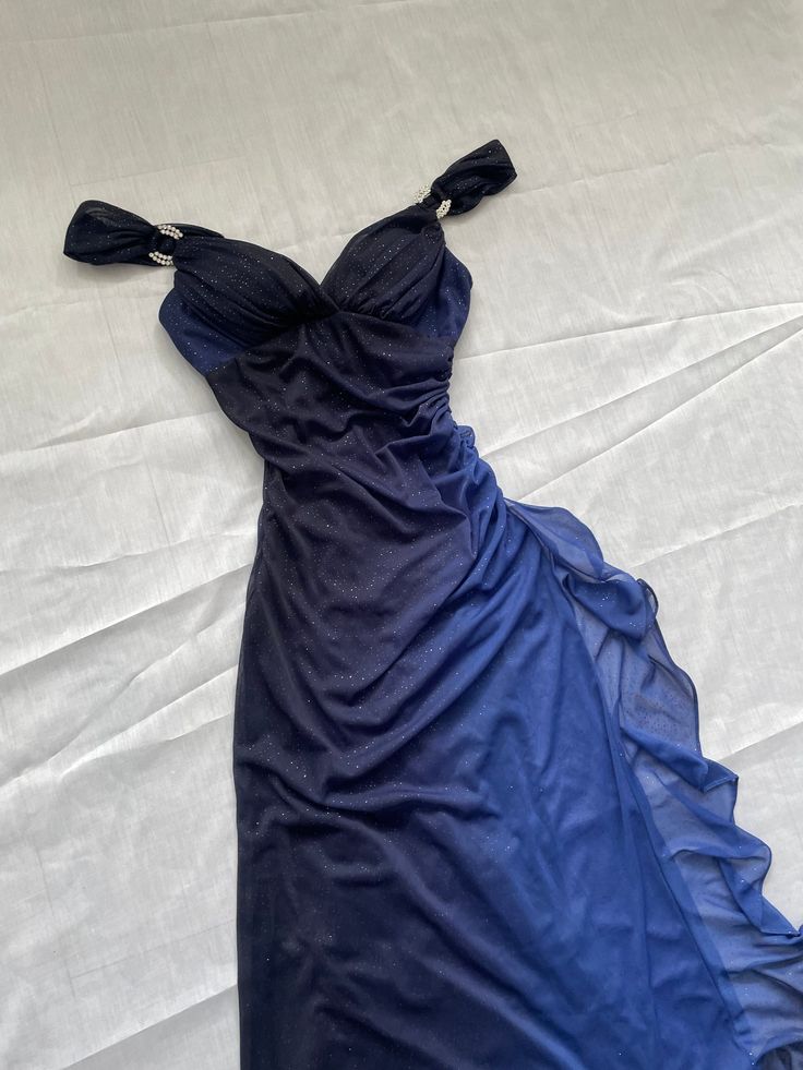 Charming Navy Blue Ombre Long Prom Dress Evening Dress S5259
