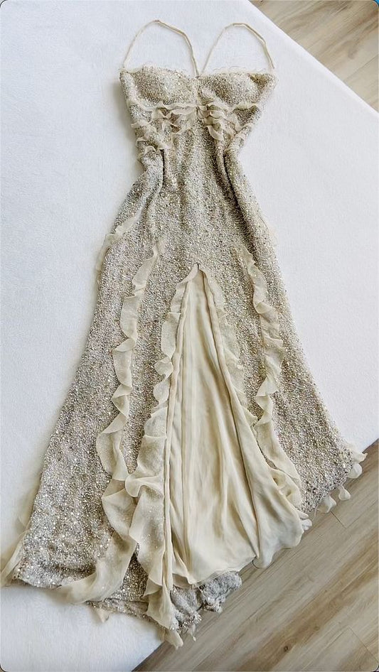 Elegant Long Prom Dress Women Sexy Sleeveless Evening Dresses S6166