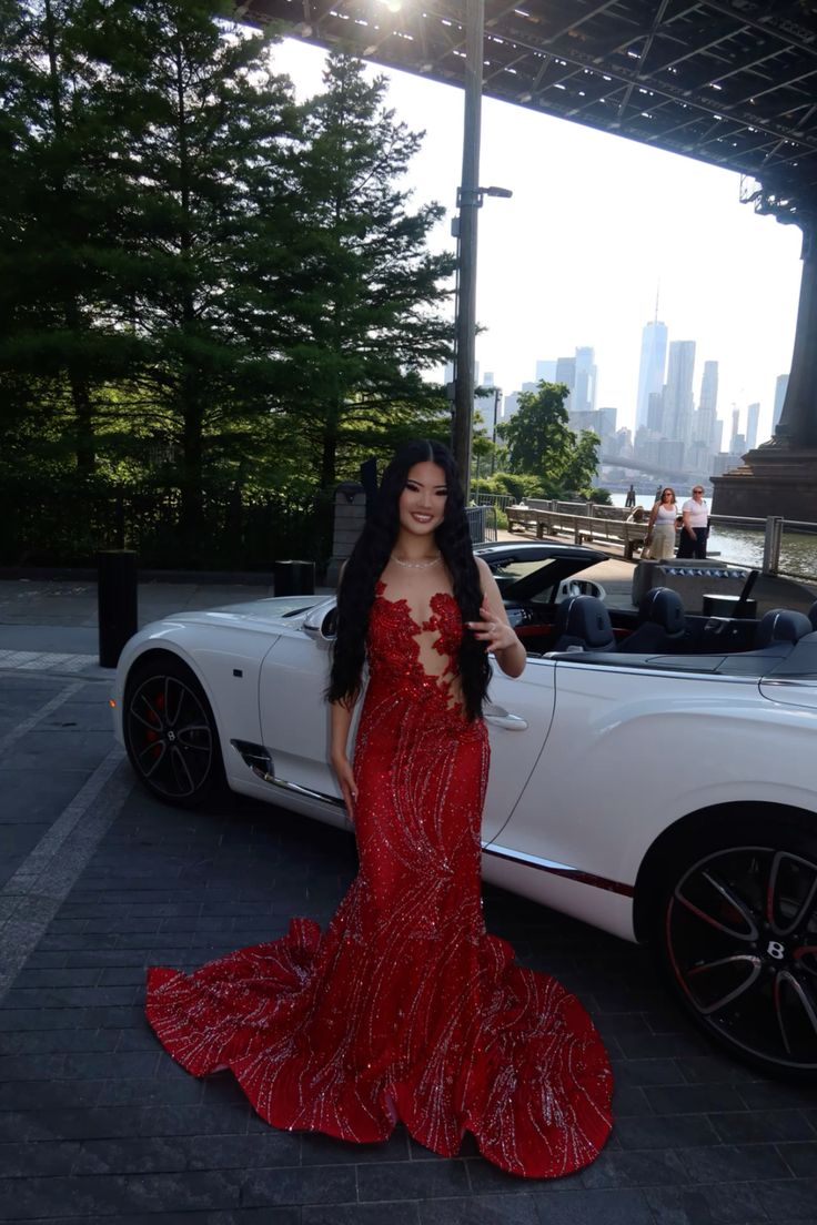 Sexy Red Prom Dress, Charming Prom Dress, Long Mermaid Prom Dress fg7233