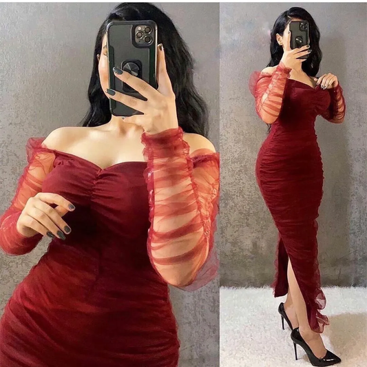 Sexy Sheath Off Shoulder Evening Gown Prom Party Dresses