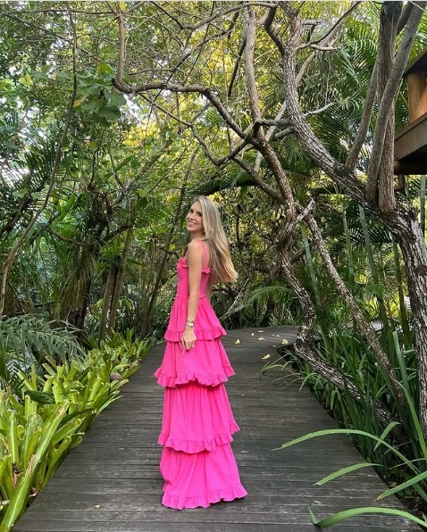 A Line Hot Pink Long Evening Dresses Prom Gown S6967