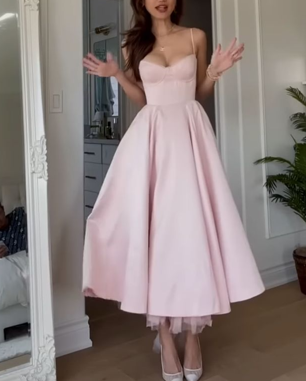Women s Sleeveless Midi Dress Pink Evening Gown