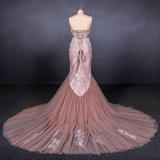 Gorgeous Sweetheart Mermaid Tulle Prom Dress, Long Evening Dresses N2343 M1858