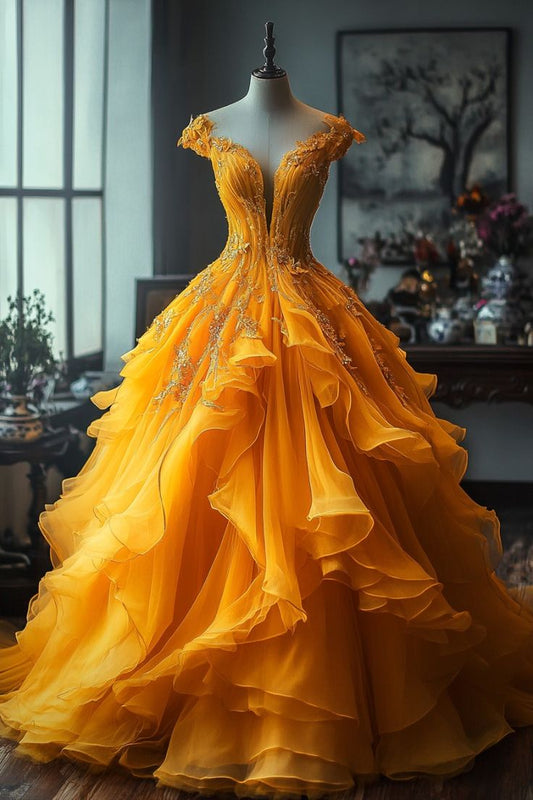 A Line Tulle Party Prom Dresses Long Evening Dress S6608