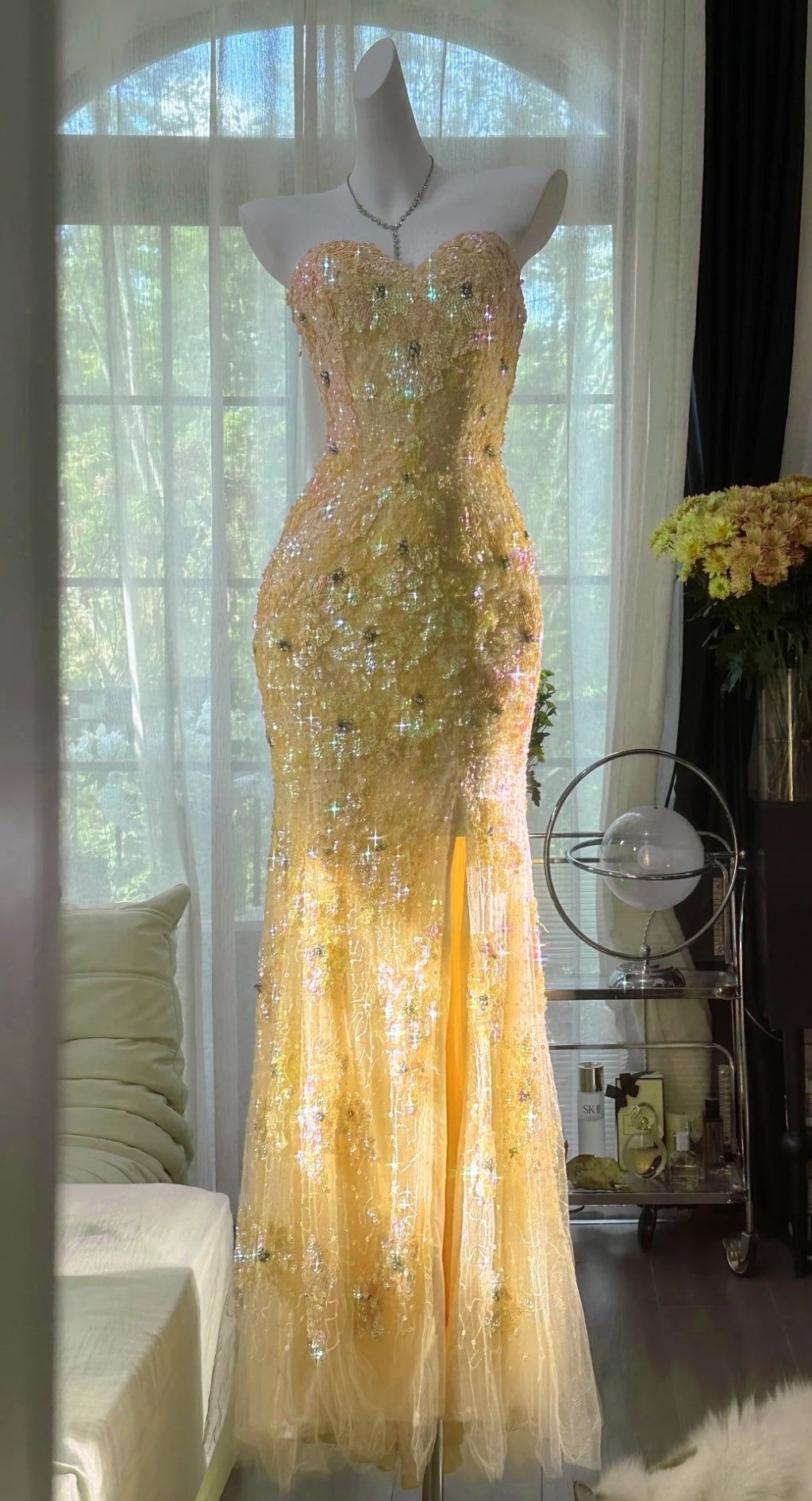 Mermaid Coral Formal Dresses Tulle Sequin Sweetheart Neck Long Prom Dresses Coral Evening Dresses fg8449