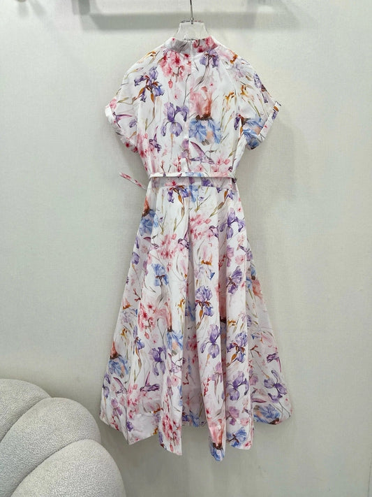 ZIMMER PLEATED DRESS WITH STAND COLLAR 269299