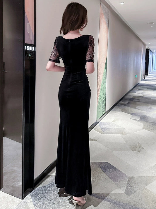 sexy evening dress long skirt S5449