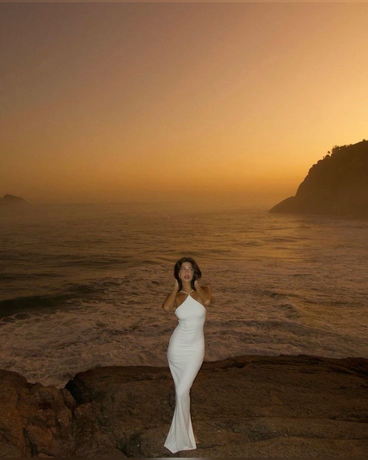 Simple Spaghetti Straps Long White Evening Dress fg6866
