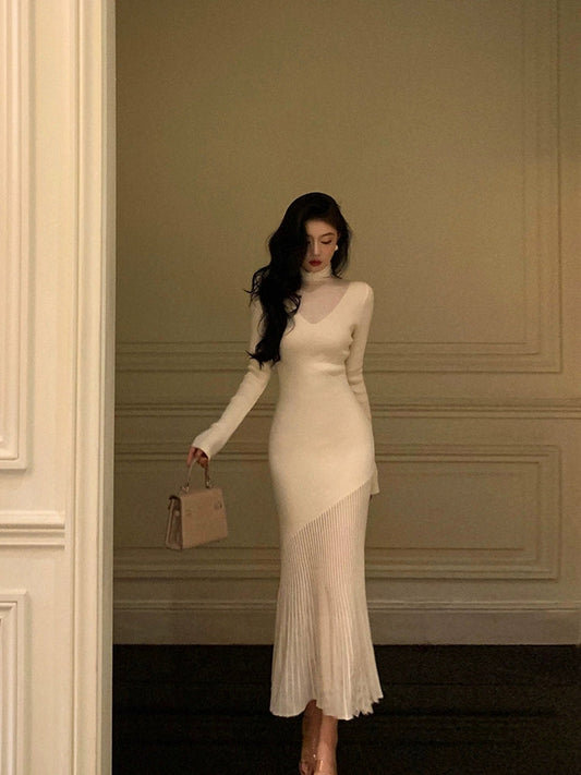Knitted dress new style long skirt S5474