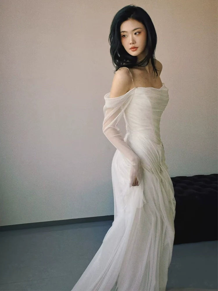 Elegant Evening Gowns Off Shoulder Long Prom Dress S7217