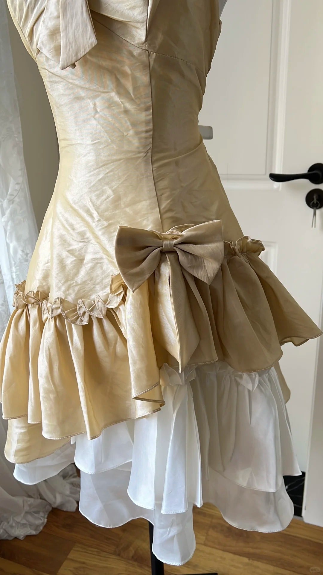 New Homecoming Dress Spaghetti Bowknot Back to School Outfits Party Dress D6465