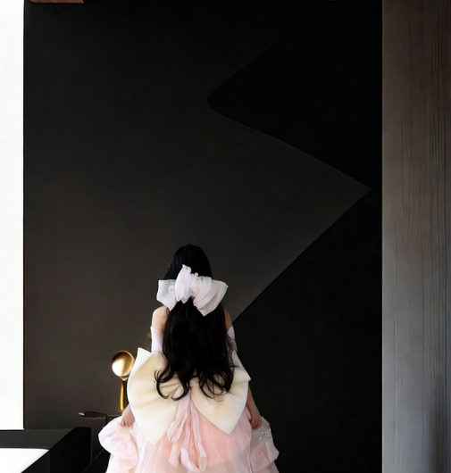 Pink off-the-shoulder fitted waist slim-fit short ball gown with a full skirt R8031