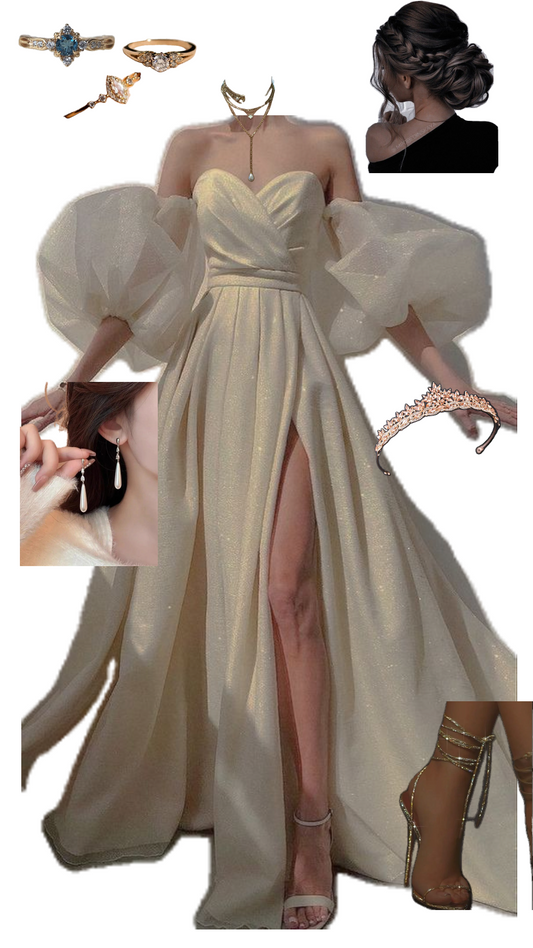 Vintage Tulle shinny Prom Evening Dress fg2986