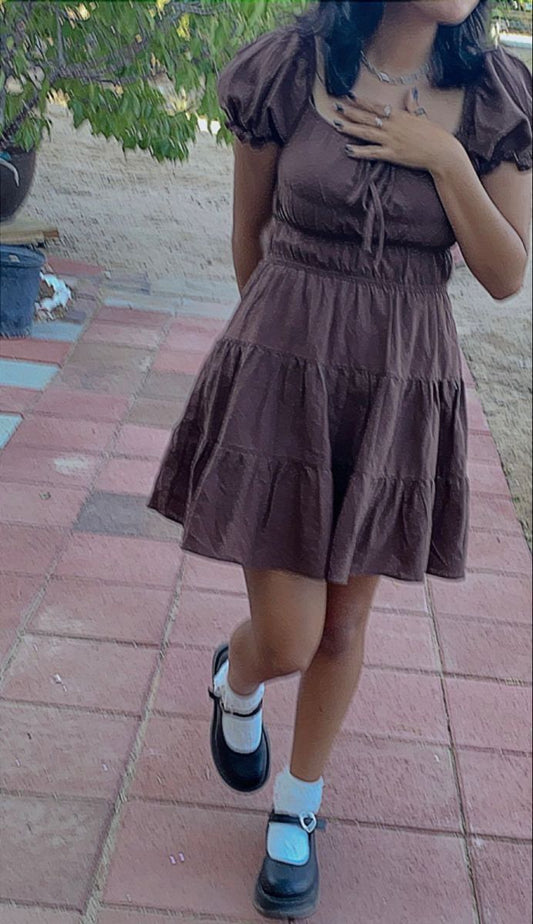 A Line Brown Birthday Outfit Short Evening Dress Short Party Dress Homecoming Dress fg8094