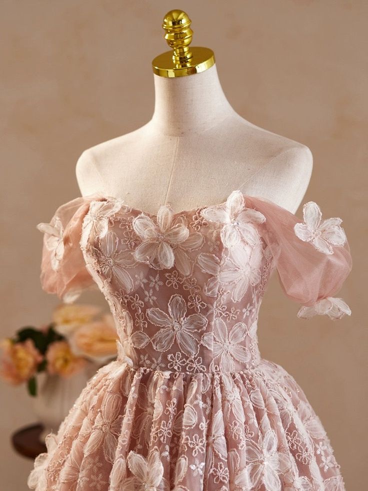 A-Line Off Shoulder Tulle Lace Short Prom Dress, Homecoming Dress fg5961