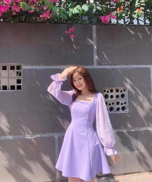 A-line Homecoming Dress,Purple Party Dress S5378
