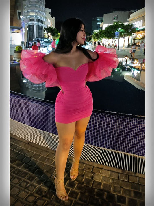Hot Pink Short Prom Dress Homecoming Dress fg3857