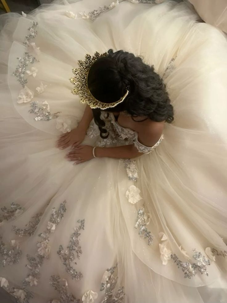 Champagne Quince Dress with Flowers Sweet 16 Dresses Off the Shoulder Ball Gown