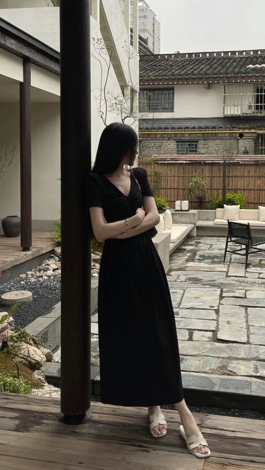 Women Black Casual Party Dress Prom Evening Dress fg5776