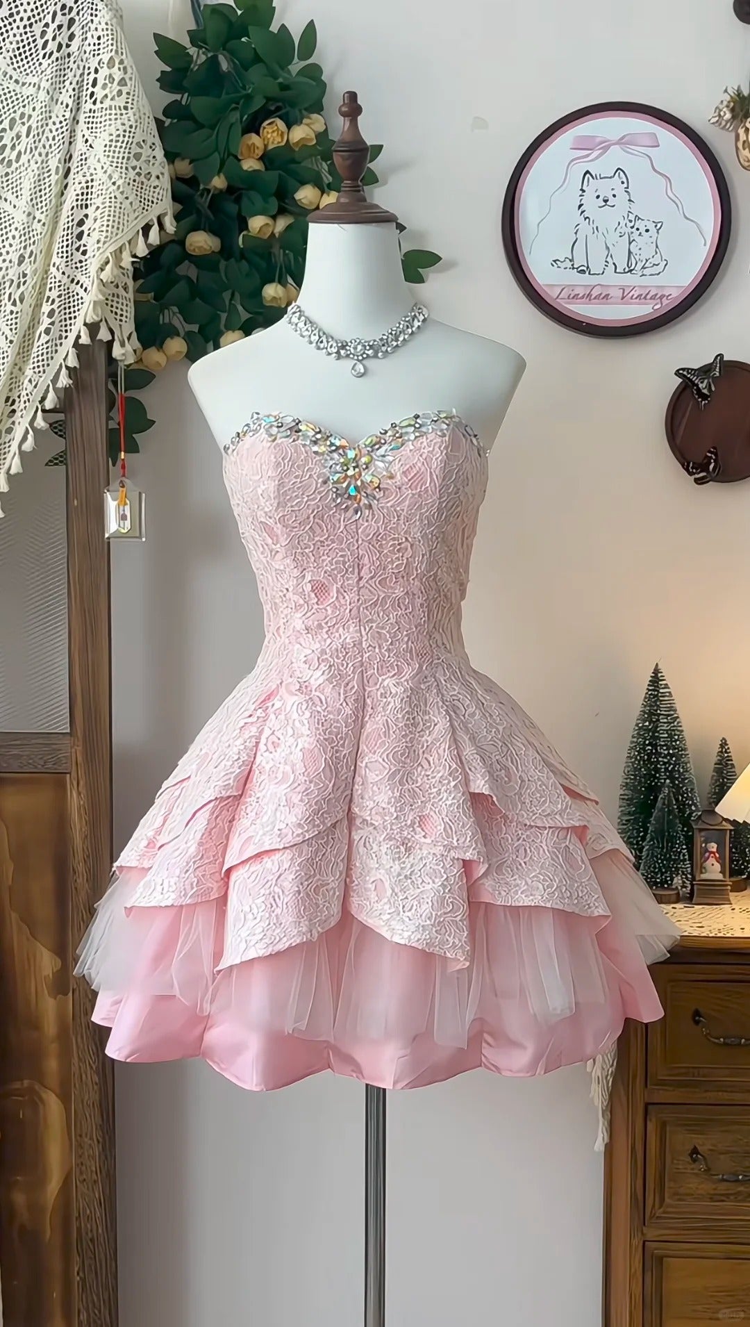 Pink Short Prom Dress Birthday Party Dress Homecoming Dress fg8129