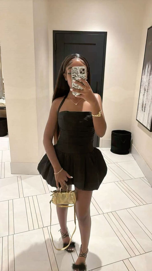 Black Birthday Dress Homecoming Dress Short Party Dress fg7730