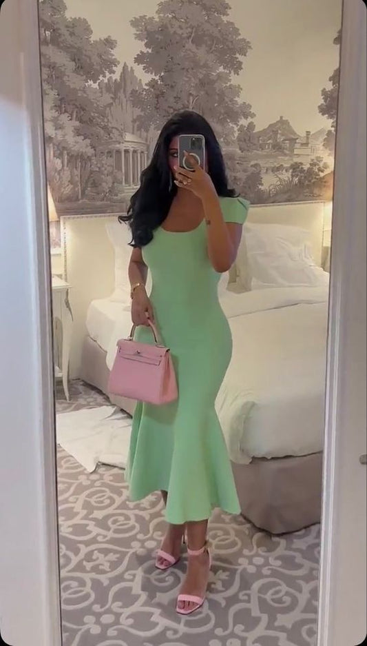 Light Green Sheath Evening Dresses Sexy Formal Party Dress fg5522