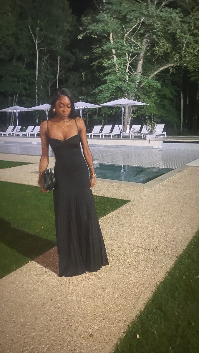 Black Spaghetti Straps Long Prom Dress Evening Party Dresses fg7725