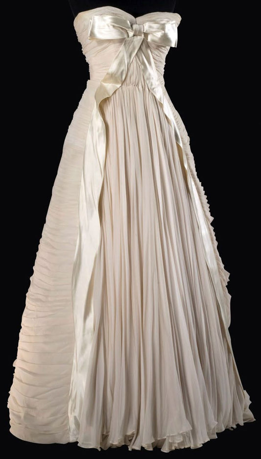 Vintage Ivory Prom Party Dress Long Formal Evening Dress fg7500
