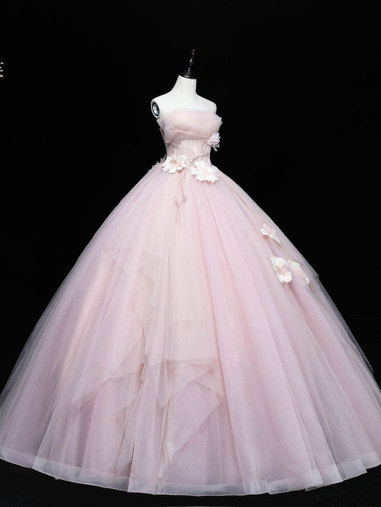 Tulle Lace Applique Long Prom Dresses, Sweet 16 Dresses fg5704