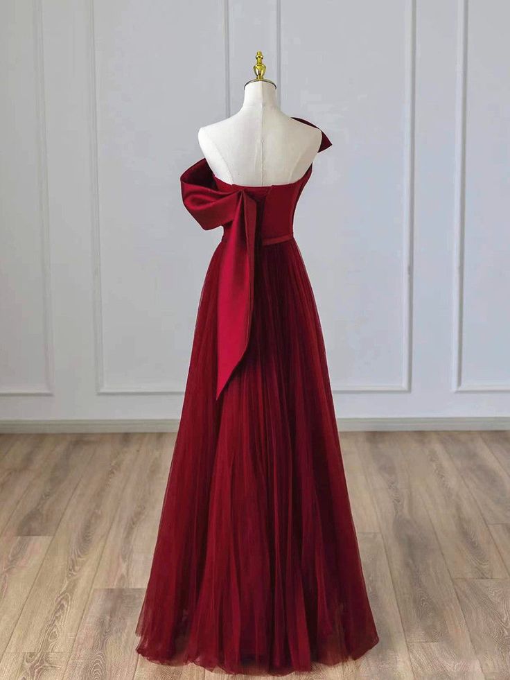 Satin and Tulle A-line Simple Prom Dress, Floor Length Party Dress fg6352