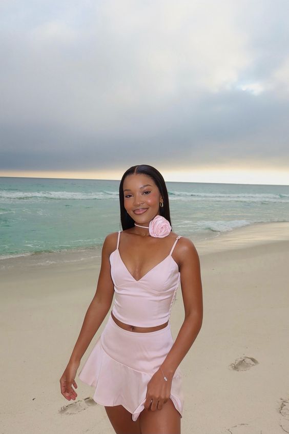 Pink Mini Dress Birthday Party Dress Two Piece Short Prom Dress fg6019