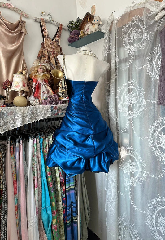 Charming Homecoming Dress Strapless Pleated Cascade Prom Dress Back to School Outfits Party Dress D6188