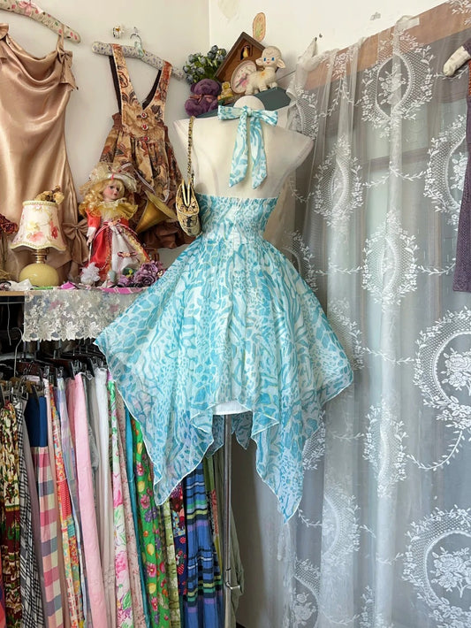 New Homecoming Dress Halter Tulle Rinestone Prom Dress Back to School Outfits Party Dress D6174