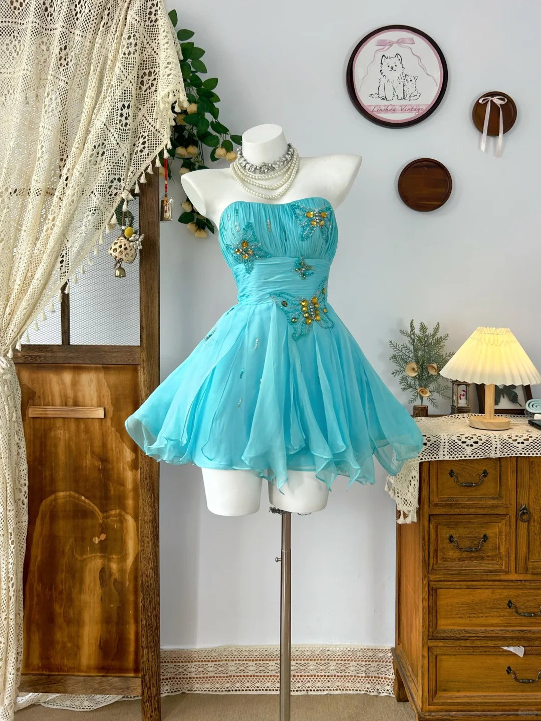 Short Vintage Evening Dress Elegant Sleeveless Short Prom Party Dress fg8181
