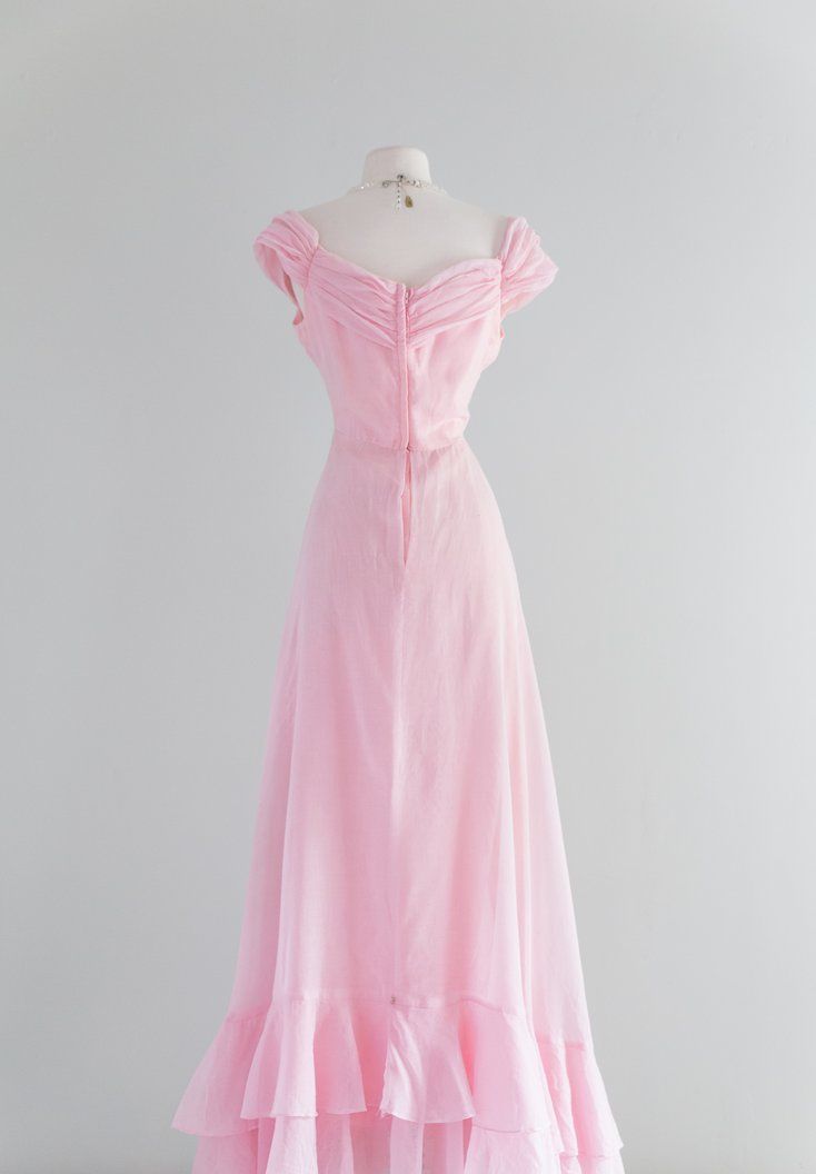 Retro Pink A-line Long Prom Dress,Pink Bridesmaid Dress fg5991