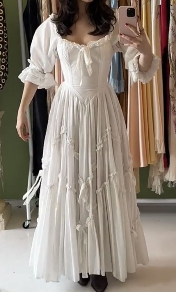 A Line White Wedding Dresses Long Bridal Gown S7149