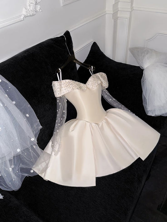 Off Shoulder Short Prom Dress Homecoming Dress Short Wedding Party Dress fg7677