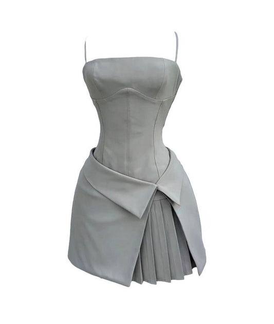 Silver Gray Short Party Dress, Birthday Outfits, Homecoming Dress S6980